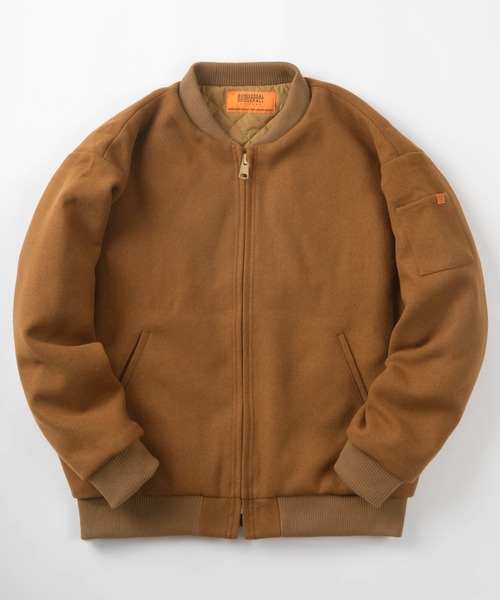 UNIVERSAL OVERALL(ユニバーサルオーバーオール)の「【UNIVERSAL OVERALL/ユニバーサルオーバーオール】ライトメルトン ブルゾン/ TEAM JACKET/メルトンチームジャケット/ビッグシルエット(ブルゾン・メンズ・ブラック/ネイビー/キャメル・M/L/XL)」の3枚目の写真