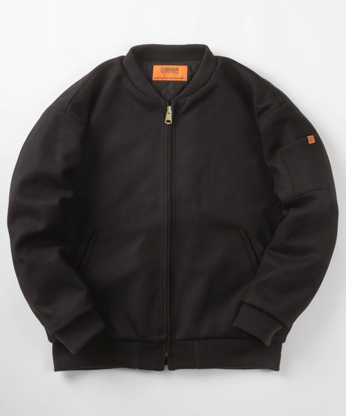 UNIVERSAL OVERALL(ユニバーサルオーバーオール)の「【UNIVERSAL OVERALL/ユニバーサルオーバーオール】ライトメルトン ブルゾン/ TEAM JACKET/メルトンチームジャケット/ビッグシルエット(ブルゾン・メンズ・ブラック/ネイビー/キャメル・M/L/XL)」の2枚目の写真