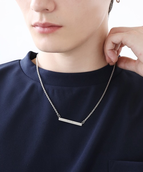 ETELIO（エテリオ）の「ロゴプレート チェーンネックレス（ネックレス・メンズ・ブラック/シルバー・FREE）」の12枚目の写真