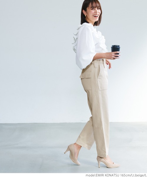 coca(coca)(コカ)の「カツラギサイドベルトベイカーパンツ(その他パンツ・レディース・カーキ/ライトベージュ・S/M/L)」の5枚目の写真