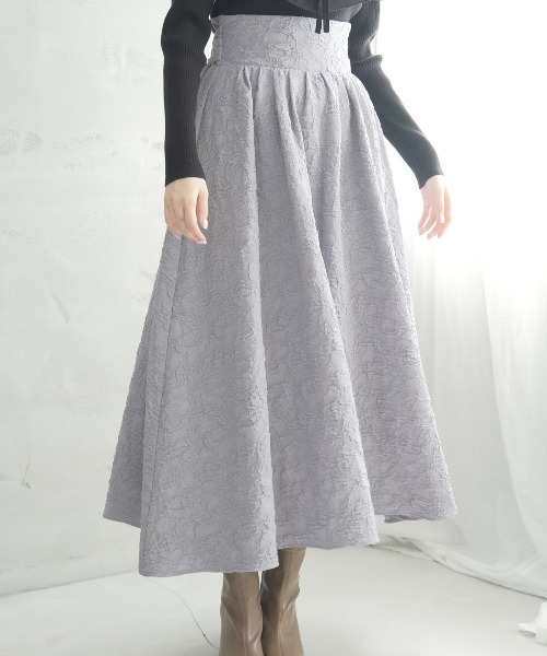 WILLSELECTION（ウィルセレクション）の「ふくれジャガードフレアスカート（スカート・レディース・オレンジ/サックスブルー/ベージュ/ブラック・MEDIUM）」の12枚目の写真