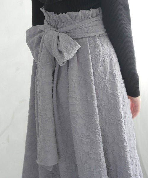 WILLSELECTION（ウィルセレクション）の「ふくれジャガードフレアスカート（スカート・レディース・オレンジ/サックスブルー/ベージュ/ブラック・MEDIUM）」の13枚目の写真