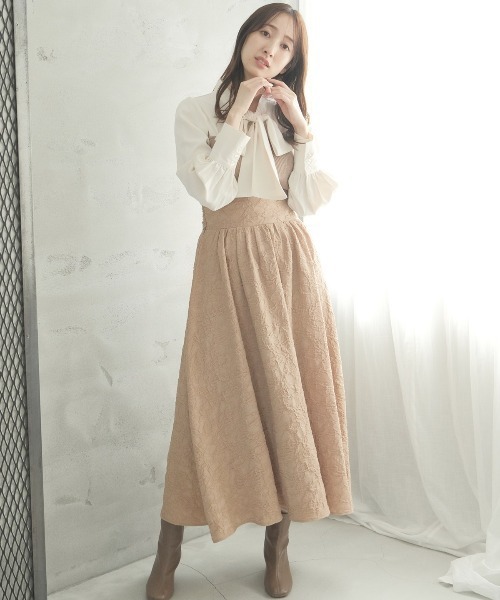 WILLSELECTION（ウィルセレクション）の「ふくれジャガードフレアスカート（スカート・レディース・オレンジ/サックスブルー/ベージュ/ブラック・MEDIUM）」の15枚目の写真