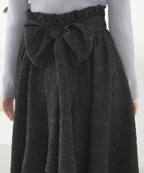 WILLSELECTION（ウィルセレクション）の「ふくれジャガードフレアスカート（スカート・レディース・オレンジ/サックスブルー/ベージュ/ブラック・MEDIUM）」の16枚目の写真