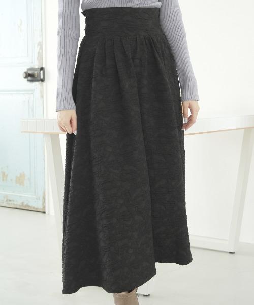 WILLSELECTION（ウィルセレクション）の「ふくれジャガードフレアスカート（スカート・レディース・オレンジ/サックスブルー/ベージュ/ブラック・MEDIUM）」の17枚目の写真