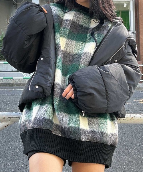 INGNI（イング）の「チェックリブチュニックトップス（その他トップス・レディース・グリーン/ブラウン/ブラック・M）」の22枚目の写真