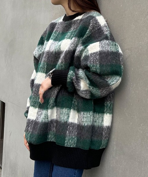 INGNI（イング）の「チェックリブチュニックトップス（その他トップス・レディース・グリーン/ブラウン/ブラック・M）」の19枚目の写真