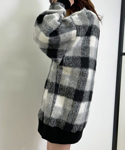 INGNI（イング）の「チェックリブチュニックトップス（その他トップス・レディース・グリーン/ブラウン/ブラック・M）」の9枚目の写真