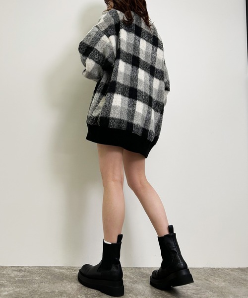 INGNI（イング）の「チェックリブチュニックトップス（その他トップス・レディース・グリーン/ブラウン/ブラック・M）」の10枚目の写真