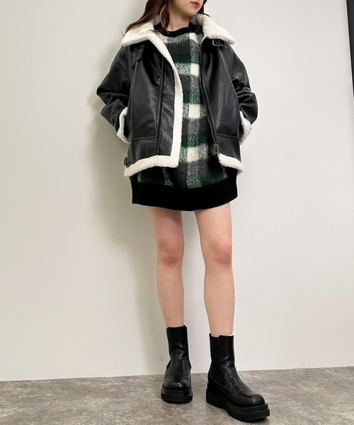 INGNI（イング）の「チェックリブチュニックトップス（その他トップス・レディース・グリーン/ブラウン/ブラック・M）」の15枚目の写真