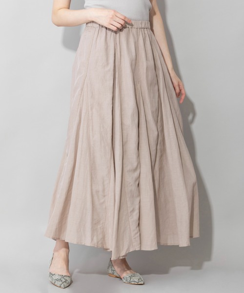 Munich（ミューニック）の「コットンビスコースボイルフレアマキシスカート（スカート・レディース・グレイッシュベージュ/パープル/ブラック・S/M）」の18枚目の写真