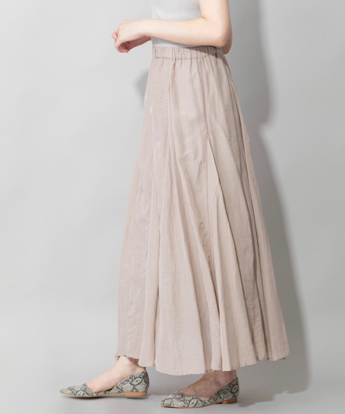 Munich（ミューニック）の「コットンビスコースボイルフレアマキシスカート（スカート・レディース・グレイッシュベージュ/パープル/ブラック・S/M）」の19枚目の写真