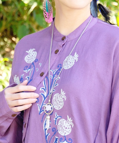 チャイハネ（チャイハネ）の「【チャイハネ】スタロックMEN'Sネックレス（ネックレス・メンズ・ダークブルー/パープル/ブラウン/クリア・FREE）」の2枚目の写真