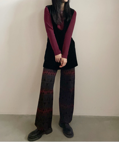 アメリ　AMERI NUANCE CURVE VELOUR VEST AW Ameri（アメリ）の「NUANCE CURVE VELOUR VEST（ベスト）」 - WEAR