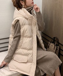 AsRiRe | 【AsRiRe】中綿スタンドネックダウンベスト フード取り外し可能(ダウンベスト)