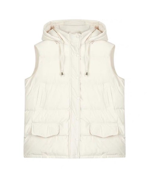 AsRiRe(アスリレイ)の「【AsRiRe】中綿スタンドネックダウンベスト フード取り外し可能(ダウンベスト・レディース・ブラック/ピンク/アイボリー・M)」の17枚目の写真