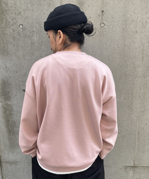 Purple&Yellow（パープルアンドイエロー）の「ダンボールニット ロゴプリントプルオーバー（スウェット・メンズ・アイボリー/ライトピンク/サックスブルー・S/M/L）」の10枚目の写真