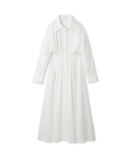 フレイアイディー ワンピース 半袖 ウエストタックフレアワンピース　ホワイト　白 フレイアイディー ワンピース 半袖 ウエストタックフレア