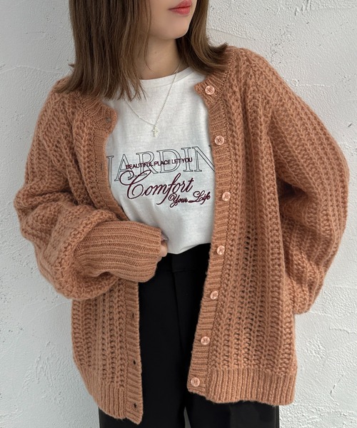 apres jour mignon（アプレジュールミニョン）の「2WAYざっくり編みニット【ZOZOTOWN限定アイテム】（ニット/セーター・レディース・オレンジ/ライトベージュ/グリーン・フリー/X-LARGE）」の3枚目の写真