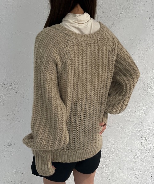 apres jour mignon（アプレジュールミニョン）の「2WAYざっくり編みニット【ZOZOTOWN限定アイテム】（ニット/セーター・レディース・オレンジ/ライトベージュ/グリーン・フリー/X-LARGE）」の6枚目の写真