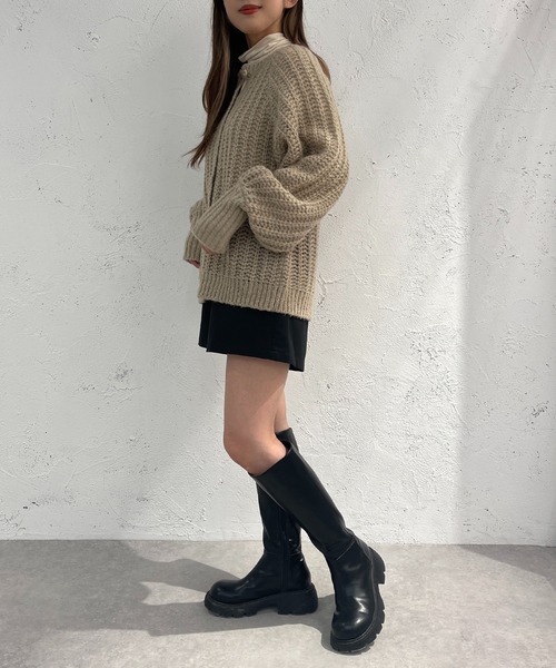 apres jour mignon（アプレジュールミニョン）の「2WAYざっくり編みニット【ZOZOTOWN限定アイテム】（ニット/セーター・レディース・オレンジ/ライトベージュ/グリーン・フリー/X-LARGE）」の7枚目の写真