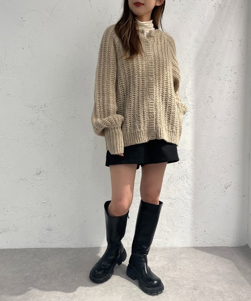 apres jour mignon（アプレジュールミニョン）の「2WAYざっくり編みニット【ZOZOTOWN限定アイテム】（ニット/セーター・レディース・オレンジ/ライトベージュ/グリーン・フリー/X-LARGE）」の8枚目の写真