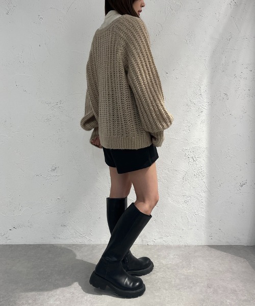 apres jour mignon（アプレジュールミニョン）の「2WAYざっくり編みニット【ZOZOTOWN限定アイテム】（ニット/セーター・レディース・オレンジ/ライトベージュ/グリーン・フリー/X-LARGE）」の9枚目の写真