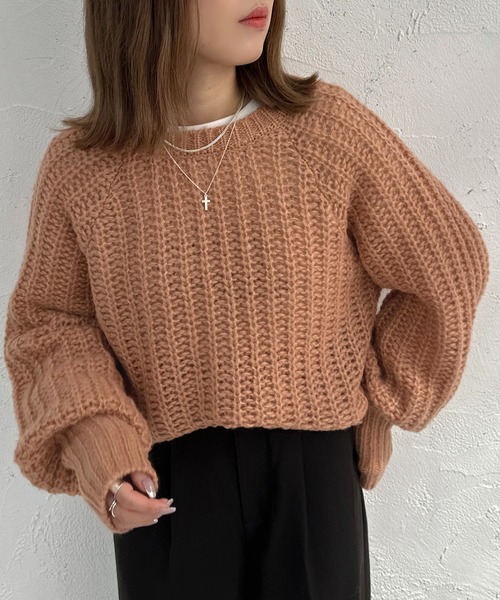 apres jour mignon（アプレジュールミニョン）の「2WAYざっくり編みニット【ZOZOTOWN限定アイテム】（ニット/セーター・レディース・オレンジ/ライトベージュ/グリーン・フリー/X-LARGE）」の19枚目の写真