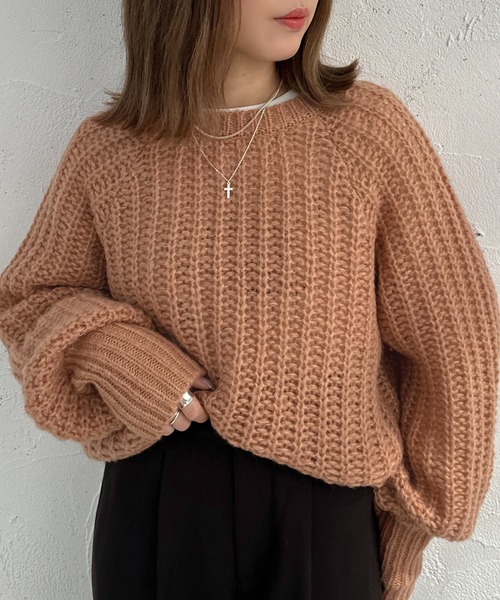 apres jour mignon（アプレジュールミニョン）の「2WAYざっくり編みニット【ZOZOTOWN限定アイテム】（ニット/セーター・レディース・オレンジ/ライトベージュ/グリーン・フリー/X-LARGE）」の20枚目の写真