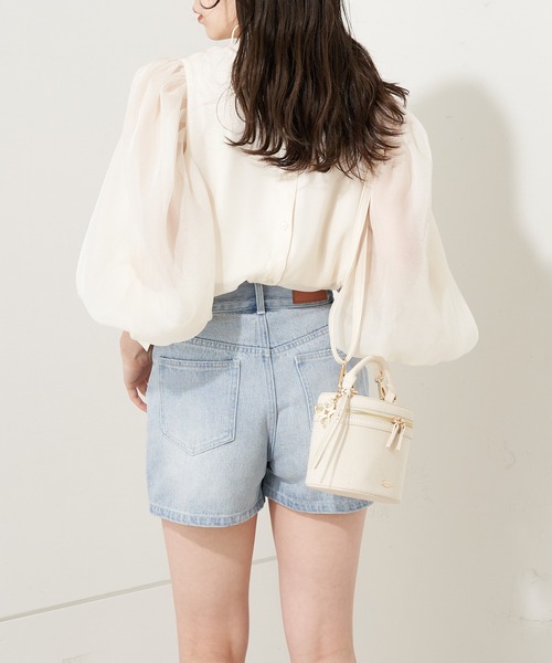 Chico（チコ）の「ボウタイパワショルブラウス（シャツ/ブラウス・レディース・ホワイト系その他2/ベージュ系その他2/ミント/アイボリー・FREE）」の7枚目の写真