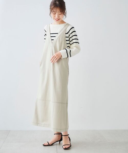 le.coeur blanc(ルクールブラン)の「ヘンケイボーダー畦アミプルオーバー(ニット/セーター・レディース・オフホワイト/ブルー系その他4・38)」の21枚目の写真