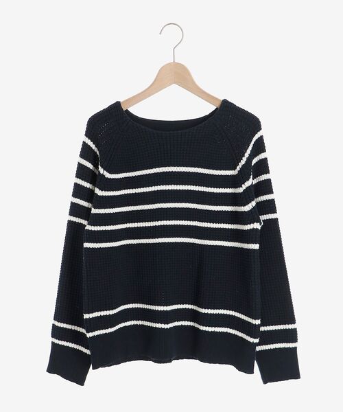 le.coeur blanc(ルクールブラン)の「ヘンケイボーダー畦アミプルオーバー(ニット/セーター・レディース・オフホワイト/ブルー系その他4・38)」の19枚目の写真