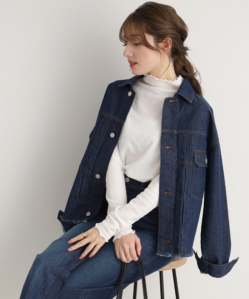 DRESKIP（ドレスキップ）の「◆しぼ感シアーハイネックインナートップス（Tシャツ/カットソー・レディース・オフホワイト/レモンイエロー/ブラック・02/03）」の2枚目の写真