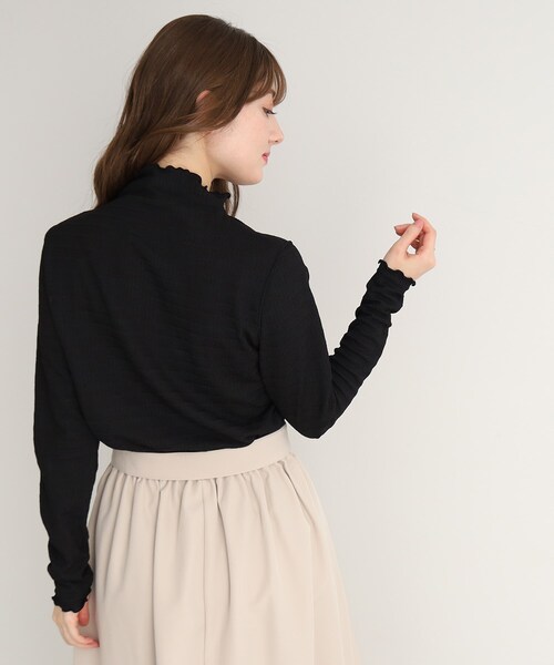 DRESKIP（ドレスキップ）の「◆しぼ感シアーハイネックインナートップス（Tシャツ/カットソー・レディース・オフホワイト/レモンイエロー/ブラック・02/03）」の14枚目の写真