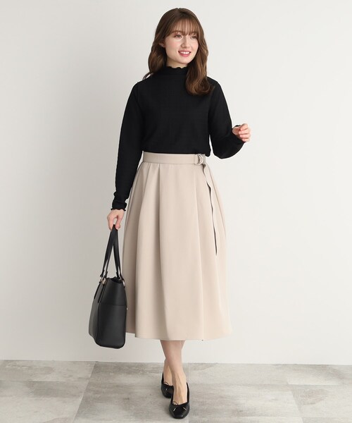 DRESKIP（ドレスキップ）の「◆しぼ感シアーハイネックインナートップス（Tシャツ/カットソー・レディース・オフホワイト/レモンイエロー/ブラック・02/03）」の15枚目の写真