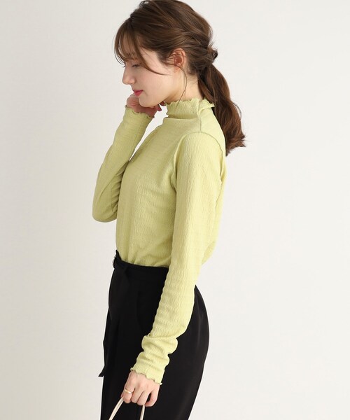 DRESKIP（ドレスキップ）の「◆しぼ感シアーハイネックインナートップス（Tシャツ/カットソー・レディース・オフホワイト/レモンイエロー/ブラック・02/03）」の19枚目の写真