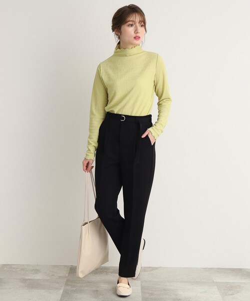 DRESKIP（ドレスキップ）の「◆しぼ感シアーハイネックインナートップス（Tシャツ/カットソー・レディース・オフホワイト/レモンイエロー/ブラック・02/03）」の21枚目の写真