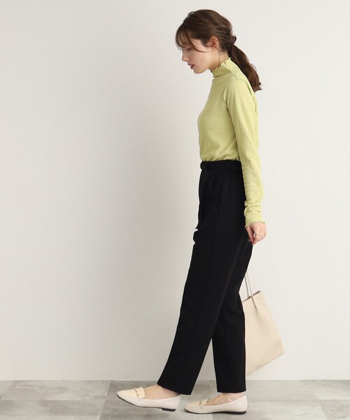 DRESKIP（ドレスキップ）の「◆しぼ感シアーハイネックインナートップス（Tシャツ/カットソー・レディース・オフホワイト/レモンイエロー/ブラック・02/03）」の22枚目の写真