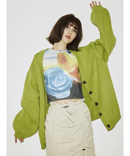 jouetie（ジュエティ）の「スプリングカラールーズカーデ【ニットカーディガン】（カーディガン/ボレロ・レディース・パープル/ピンク/ブルー/グリーン・MEDIUM）」の11枚目の写真