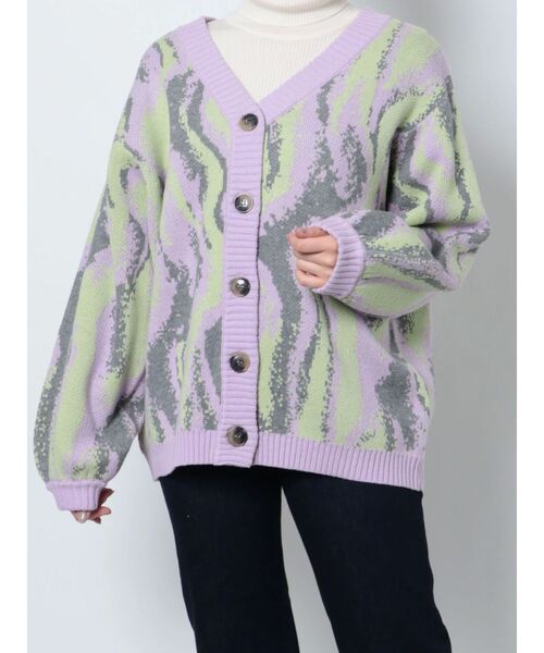 jouetie（ジュエティ）の「スプリングカラールーズカーデ【ニットカーディガン】（カーディガン/ボレロ・レディース・パープル/ピンク/ブルー/グリーン・MEDIUM）」の21枚目の写真