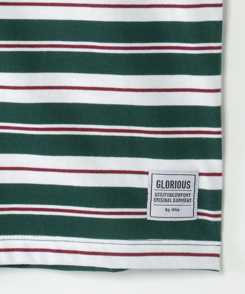 ikka(イッカ)の「切り替えボーダーラガーTシャツ(120~160cm)(Tシャツ/カットソー・キッズ・グリーン・120/130/140/150/160)」の7枚目の写真