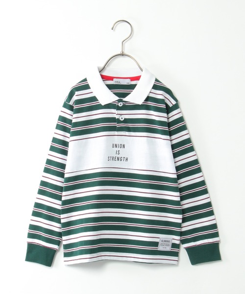 ikka(イッカ)の「切り替えボーダーラガーTシャツ(120~160cm)(Tシャツ/カットソー・キッズ・グリーン・120/130/140/150/160)」の2枚目の写真