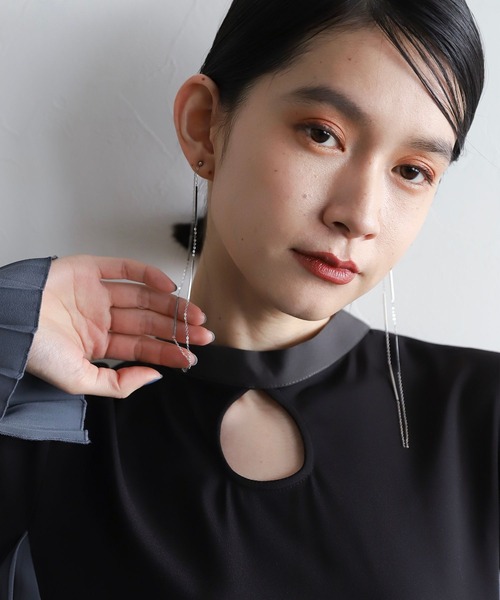 HARE(ハレ)の「droopステンレスピアス(HARE)(ピアス(両耳用)・レディース・シルバー/ゴールド・FREE)」の14枚目の写真