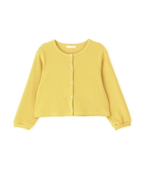 FREE'S MART（フリーズマート）の「◆リブショート丈カットソーカーディガン（カーディガン/ボレロ・レディース・グリーン/ホワイト/ブラック/イエロー・FREE）」の4枚目の写真