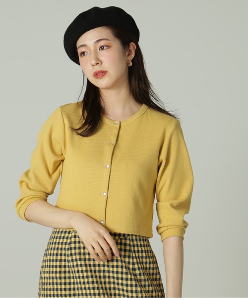 FREE'S MART（フリーズマート）の「◆リブショート丈カットソーカーディガン（カーディガン/ボレロ・レディース・グリーン/ホワイト/ブラック/イエロー・FREE）」の12枚目の写真