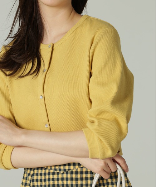 FREE'S MART（フリーズマート）の「◆リブショート丈カットソーカーディガン（カーディガン/ボレロ・レディース・グリーン/ホワイト/ブラック/イエロー・FREE）」の21枚目の写真