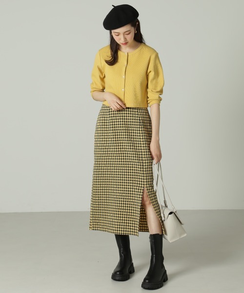 FREE'S MART（フリーズマート）の「◆リブショート丈カットソーカーディガン（カーディガン/ボレロ・レディース・グリーン/ホワイト/ブラック/イエロー・FREE）」の15枚目の写真