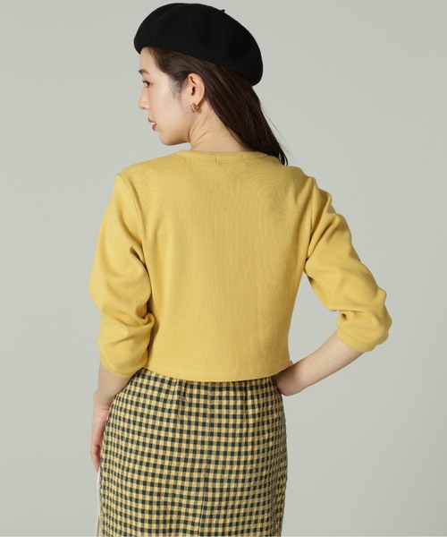 FREE'S MART（フリーズマート）の「◆リブショート丈カットソーカーディガン（カーディガン/ボレロ・レディース・グリーン/ホワイト/ブラック/イエロー・FREE）」の9枚目の写真