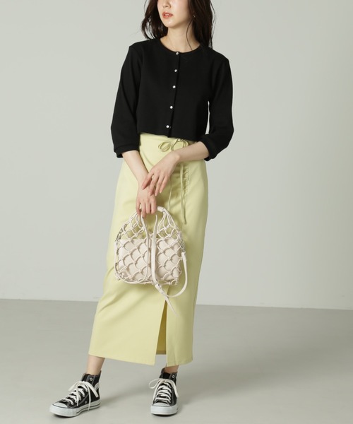 FREE'S MART（フリーズマート）の「◆リブショート丈カットソーカーディガン（カーディガン/ボレロ・レディース・グリーン/ホワイト/ブラック/イエロー・FREE）」の11枚目の写真