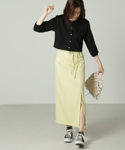 FREE'S MART（フリーズマート）の「◆リブショート丈カットソーカーディガン（カーディガン/ボレロ・レディース・グリーン/ホワイト/ブラック/イエロー・FREE）」の17枚目の写真